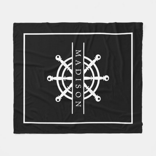 Nautical Beach Name Fleece Deken (Voorkant (Horizontaal))