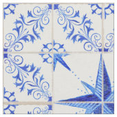 Nautical Beach North Star Modern Farmhouse Rustic Stof (Close Up)