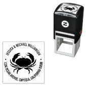 Nautical Beach Ocean Crab Retouradres Zelfinktende Stempel (In situ)