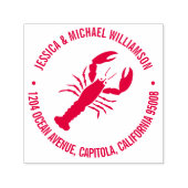 Nautical Beach Ocean Lobster Retouradres Zelfinktende Stempel (Design)