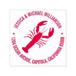 Nautical Beach Ocean Lobster Retouradres Zelfinktende Stempel