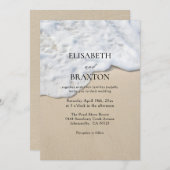 Nautical Beach Ocean Sand Wedding Kaart (Voorkant / Achterkant)