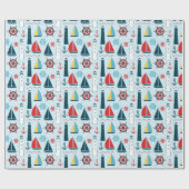 Nautical Beach Patroon wrapting paper Cadeaupapier (Vlak)