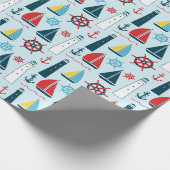 Nautical Beach Patroon wrapting paper Cadeaupapier (Hoek)