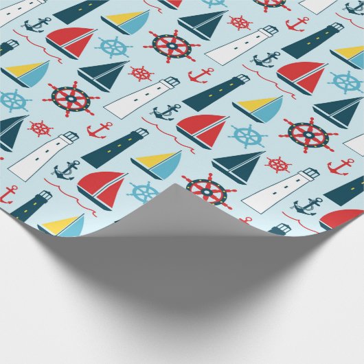Nautical Beach Patroon wrapting paper Cadeaupapier (Hoek)