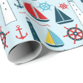 Nautical Beach Patroon wrapting paper Cadeaupapier (Rol Hoek)