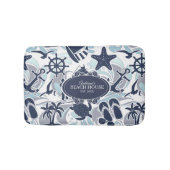 Nautical Beach Pattern Navy ID839 Badmat (Voorkant)