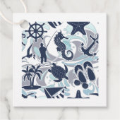 Nautical Beach Pattern Navy ID839 Bedankjes Labels (Voorkant)