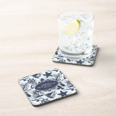 Nautical Beach Pattern Navy ID839 Bier Onderzetter (Rechterzijde)