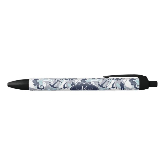 Nautical Beach Pattern Navy ID839 Blauwe Inkt Pen (Bovenkant)