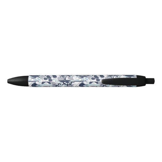 Nautical Beach Pattern Navy ID839 Blauwe Inkt Pen (Achterkant)