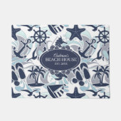 Nautical Beach Pattern Navy ID839 Deurmat (Voorkant)