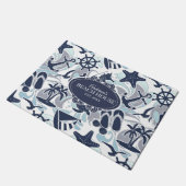 Nautical Beach Pattern Navy ID839 Deurmat (Schuin)