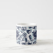Nautical Beach Pattern Navy ID839 Espresso Kop (Voorkant)