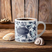 Nautical Beach Pattern Navy ID839 Espresso Kop