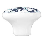 Nautical Beach Pattern Navy ID839 Keramische Knop (Zijkant)