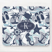 Nautical Beach Pattern Navy ID839 Muismat (Voorkant)