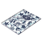 Nautical Beach Pattern Navy ID839 Notitieboek (Linkerzijde)