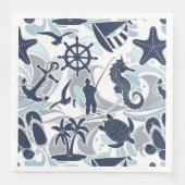 Nautical Beach Pattern Navy ID839 Servet (Voorkant)