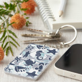 Nautical Beach Pattern Navy ID839 Sleutelhanger (Voorkant Rechts)