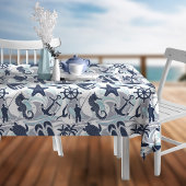 Nautical Beach Pattern Navy ID839 Tafelkleed