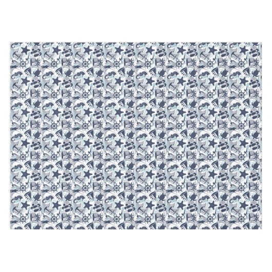 Nautical Beach Pattern Navy ID839 Tafelkleed (Voorkant (Horizontaal))
