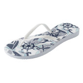 Nautical Beach Pattern Navy ID839 Teenslippers (Schuin)