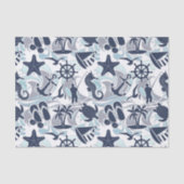 Nautical Beach Pattern Navy ID839 Tissuepapier (Voorkant)