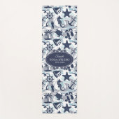 Nautical Beach Pattern Navy ID839 Yogamat (Voorkant)