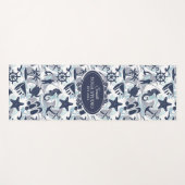 Nautical Beach Pattern Navy ID839 Yogamat (Voorkant (horizontaal))