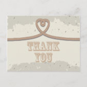 Nautical Beach Sand Heart Knot Bedankt Briefkaart (Voorkant)