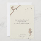 Nautical Beach Sand Heart Knot Wedding Invite Kaart (Achterkant)