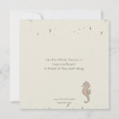 Nautical Beach Sand Heart Knot Wedding Invite Kaart (Achterkant)