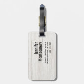 Nautical Beach Scène met roeiboot & Gevist net Bagagelabel (Achterkant verticaal)