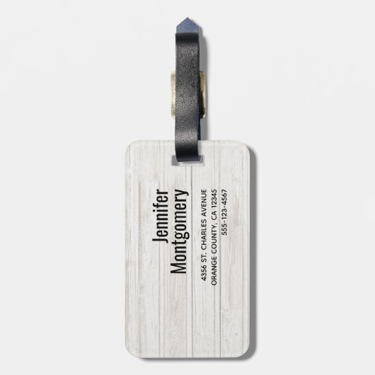 Nautical Beach Scène met roeiboot & Gevist net Bagagelabel (Achterkant verticaal)