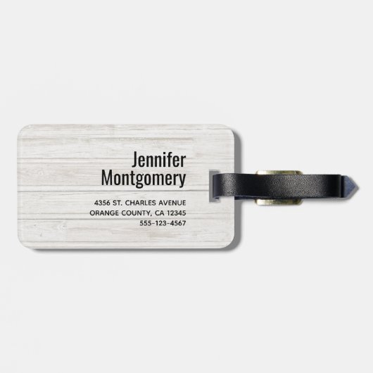 Nautical Beach Scène met roeiboot & Gevist net Bagagelabel (Achterkant horizontaal)