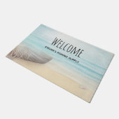 Nautical Beach Scène met roeiboot & Gevist net Deurmat (Schuin)