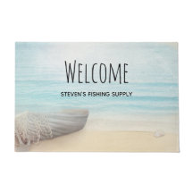 Nautical Beach Scène met roeiboot & Gevist net