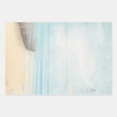 Nautical Beach Scène met roeiboot & Gevist net Inpakpapier Vel (Voorkant 3)