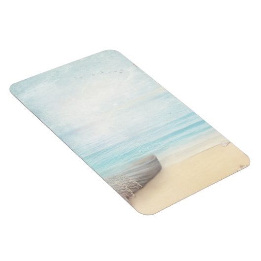 Nautical Beach Scène met roeiboot & Gevist net Magneet (Rechterzijde)