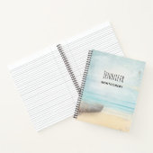 Nautical Beach Scène met roeiboot & Gevist net Notitieboek (Binnen)