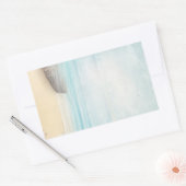 Nautical Beach Scène met roeiboot & Gevist net Rechthoekige Sticker (Envelop)