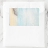 Nautical Beach Scène met roeiboot & Gevist net Rechthoekige Sticker (Tas)