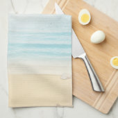 Nautical Beach Scène met roeiboot & Gevist net Theedoek (Quarter Fold)