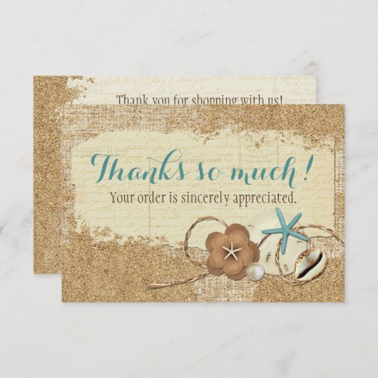 Nautical Beach Seashell & Sand Boutique Bedankt (Voorkant / Achterkant)