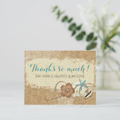 Nautical Beach Seashell & Sand Boutique Bedankt Briefkaart (Staand voorkant)