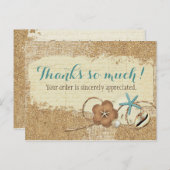 Nautical Beach Seashell & Sand Boutique Bedankt Briefkaart (Voorkant / Achterkant)
