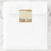 Nautical Beach Seashells & Sand Ocean Boutique Vierkante Sticker (Tas)