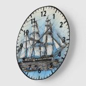 Nautical Beach Ship Sailboat Grote Klok (Hoek)