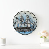 Nautical Beach Ship Sailboat Grote Klok (Huis)